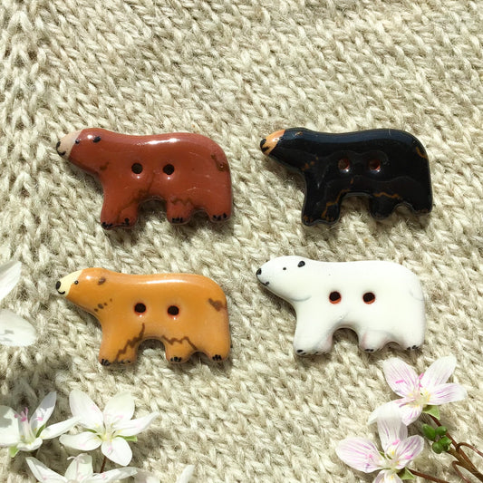 Bear Buttons  11/16" x 1-1/4”