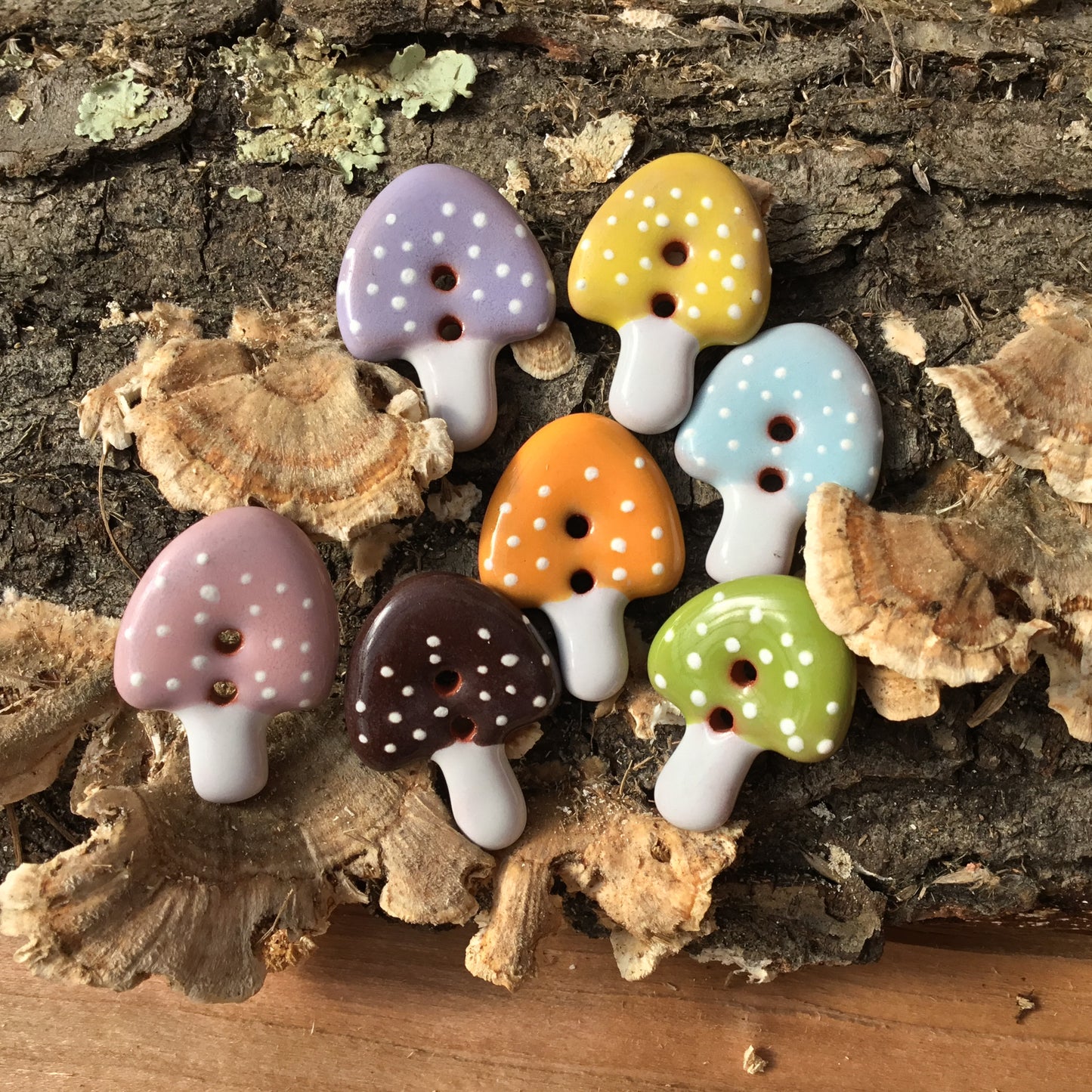 Colorful Mushroom Buttons