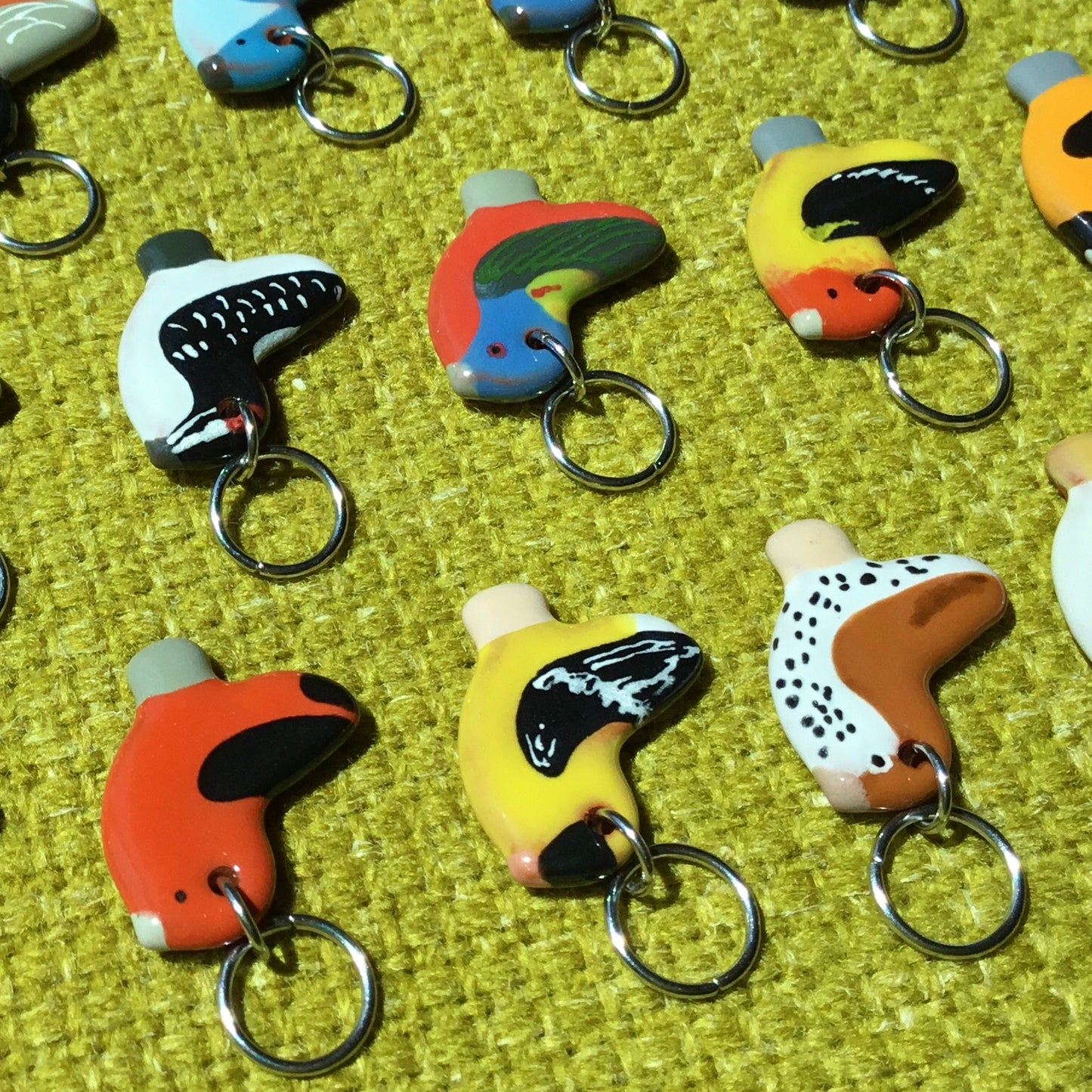 Ceramic Bird Stitch Marker  3/4" x 7/8"