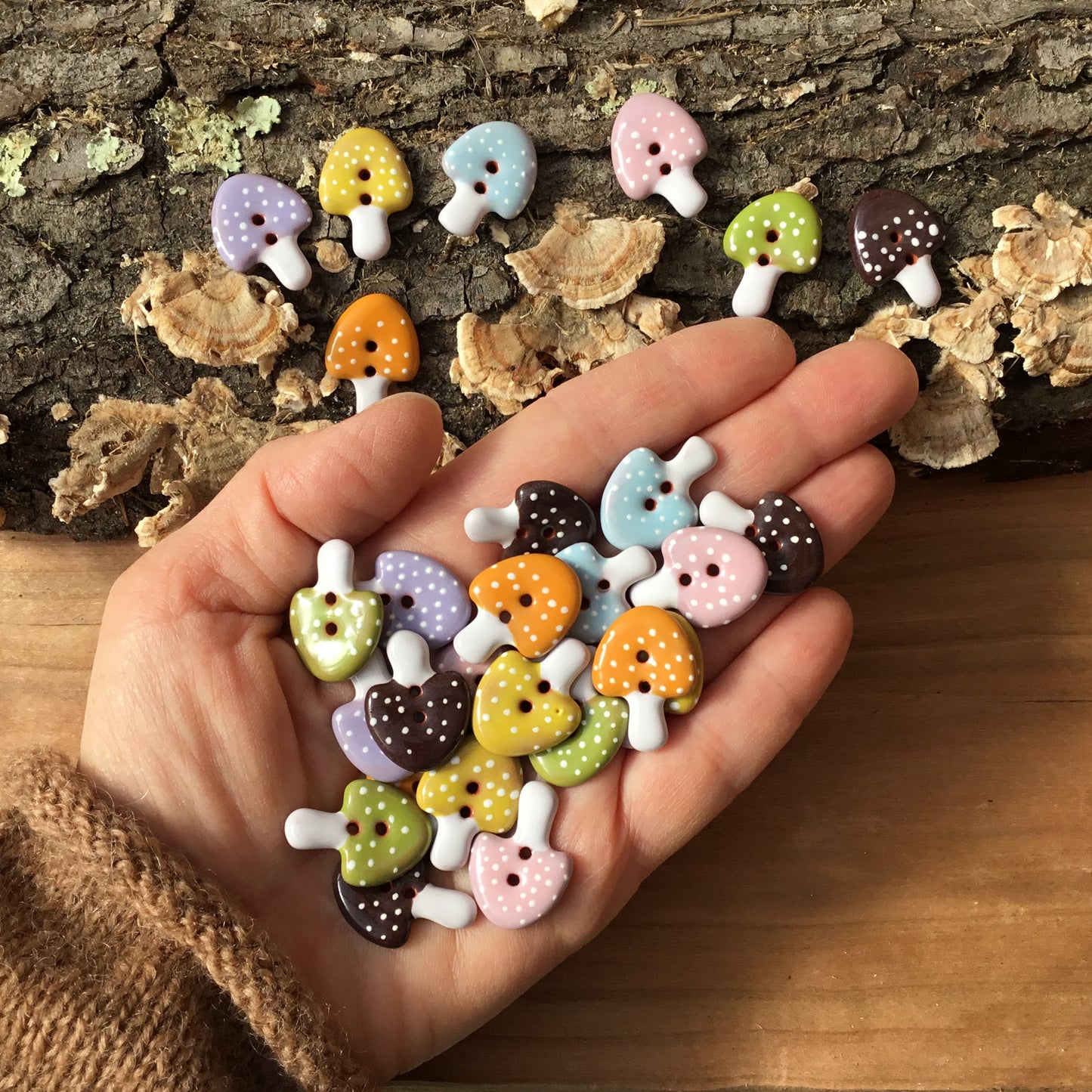 Colorful Mushroom Buttons