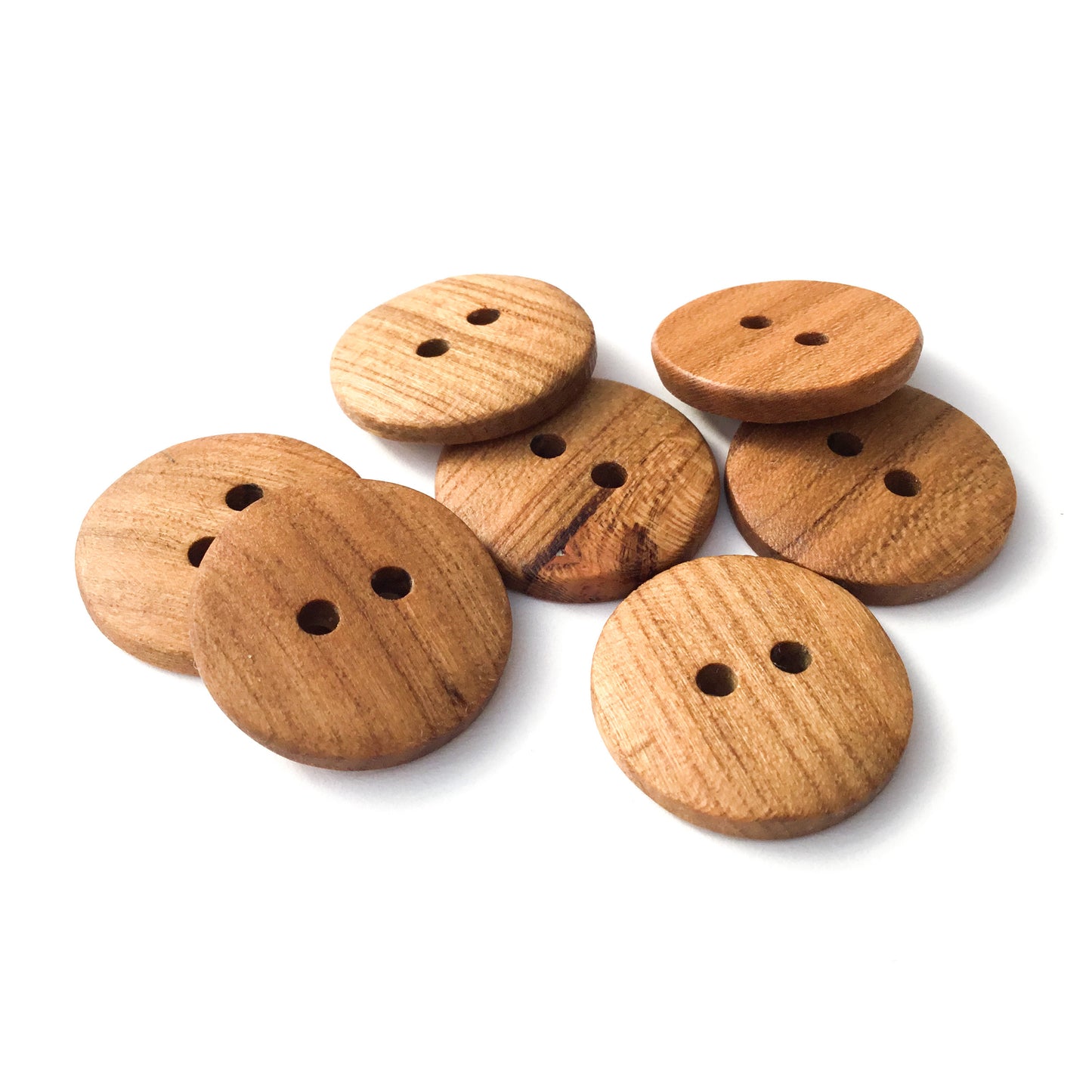 Quarter Sawn Cherry Wood Buttons  1" - 7 Pack