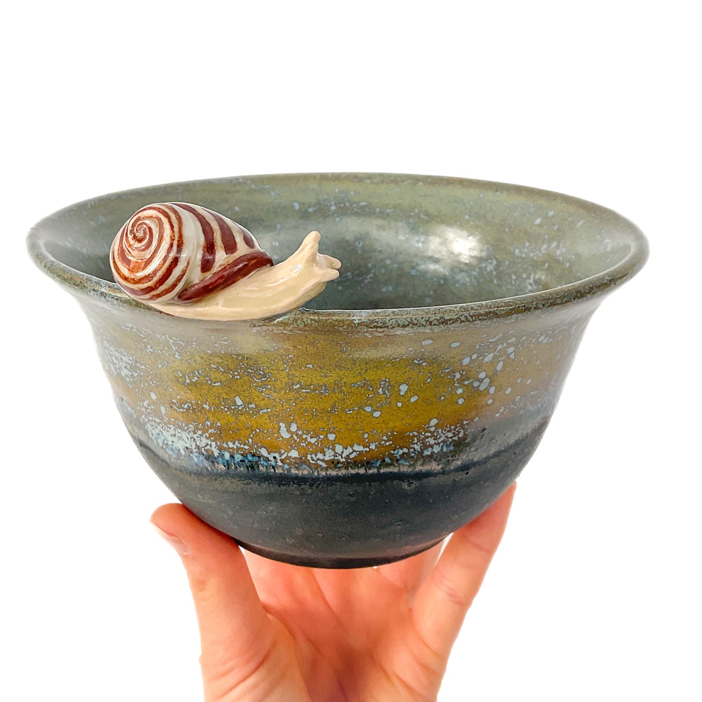 Snail Hand Sculpted Stoneware Bowl