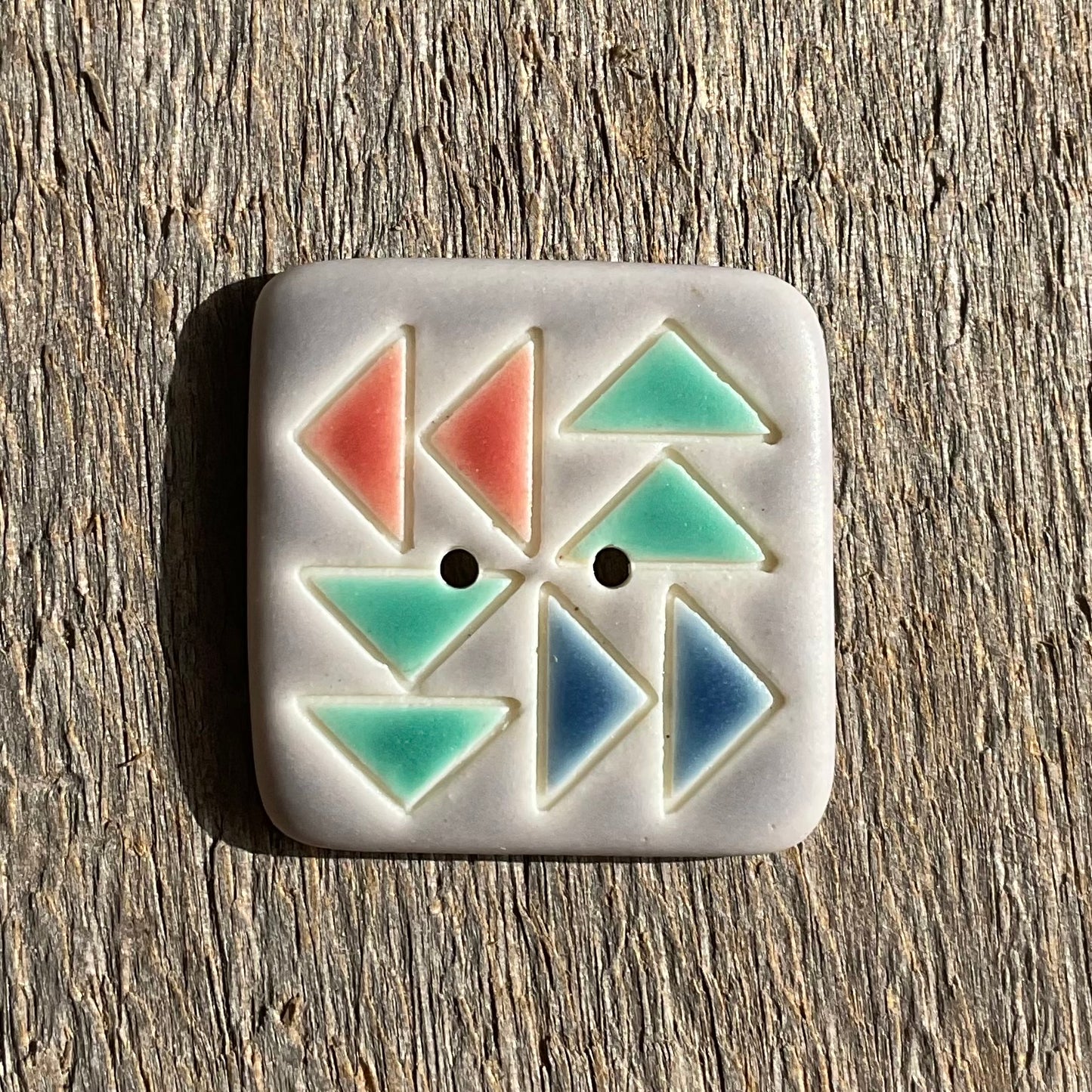 Porcelain Flying Geese Quilt Button 1”