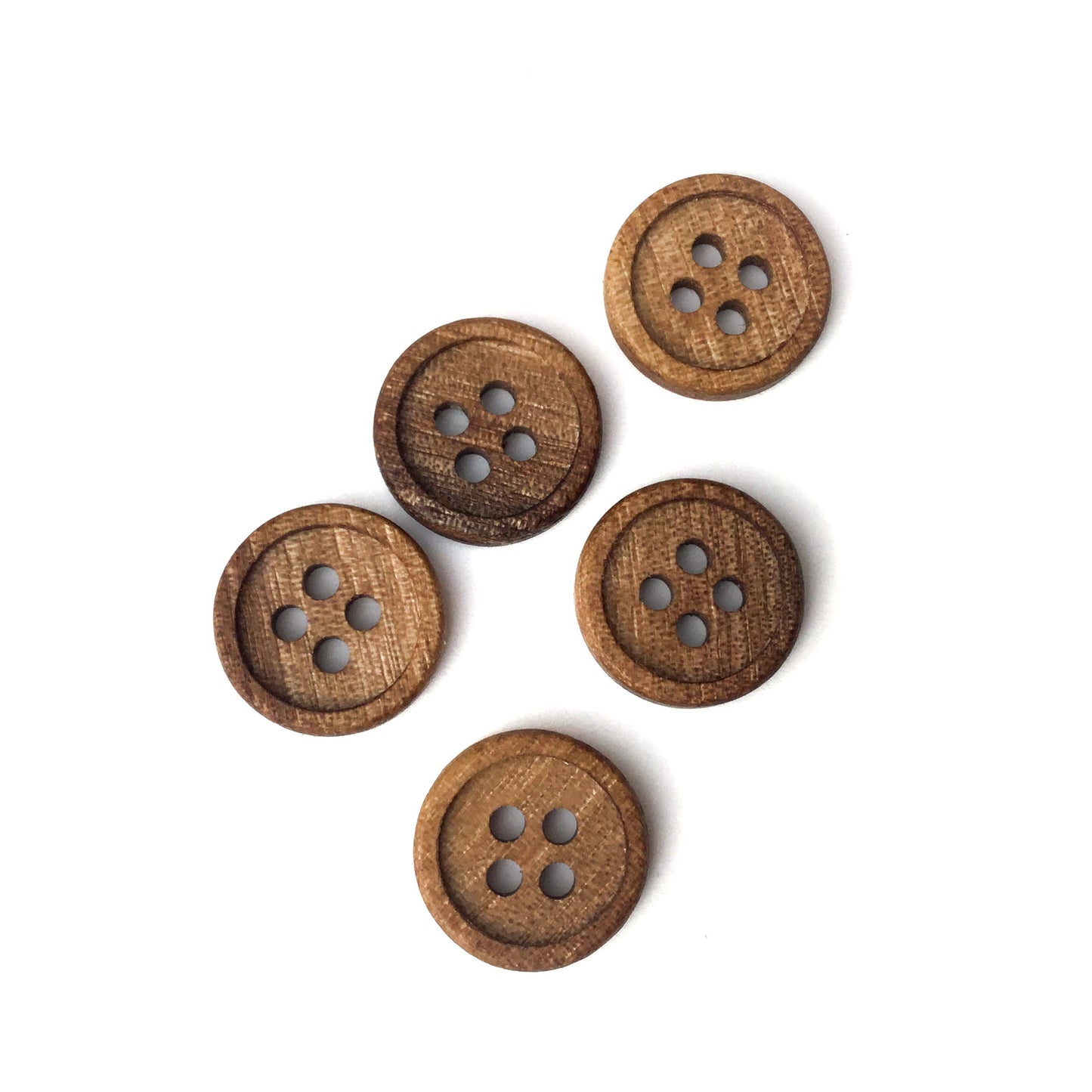 Bead Rim Wood Buttons - 5/8”