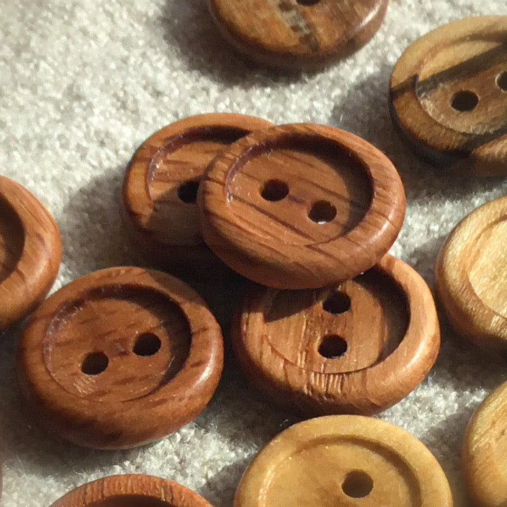 Mixed Hardwood Inset Buttons 1/2"