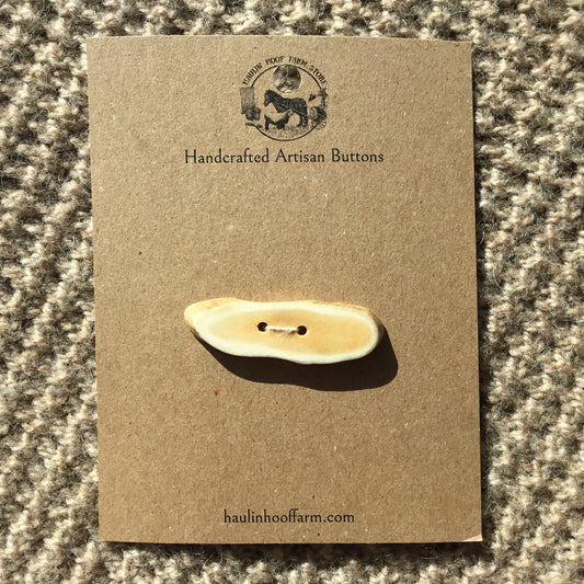 Polished Deer Antler Shed Button  2-1/8" x 5/8"