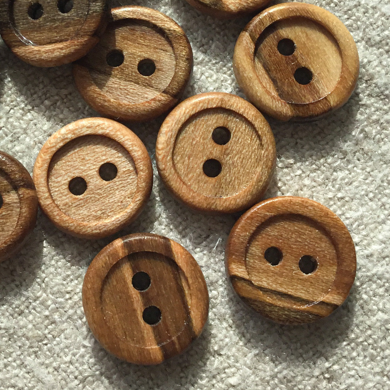Mixed Hardwood Inset Buttons 1/2"