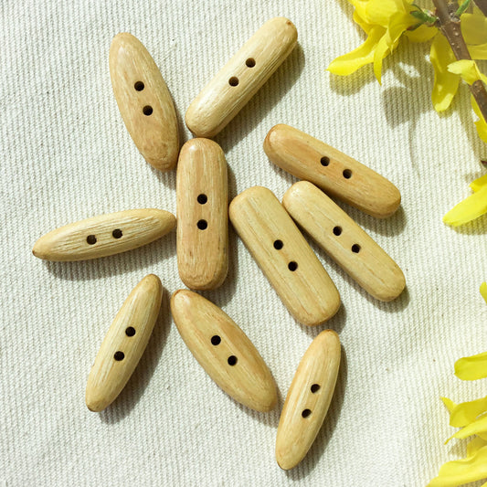 Polished Ash Wood Toggle Buttons