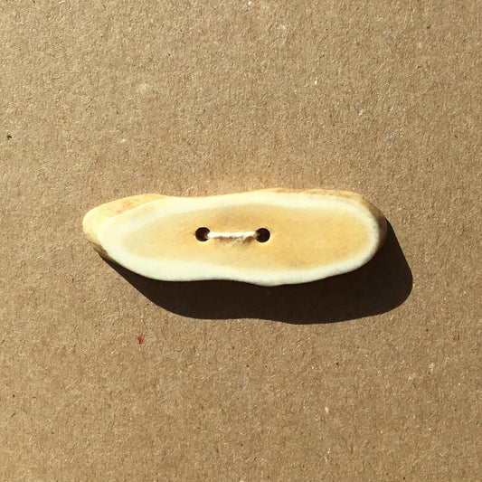 Polished Deer Antler Shed Button  2-1/8" x 5/8"