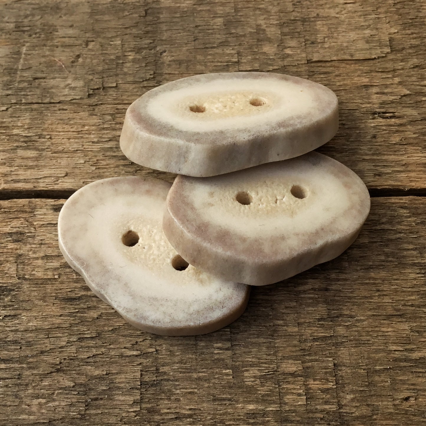 Deer Antler Shed Buttons  7/8" x 1-1/4" - 3 pack