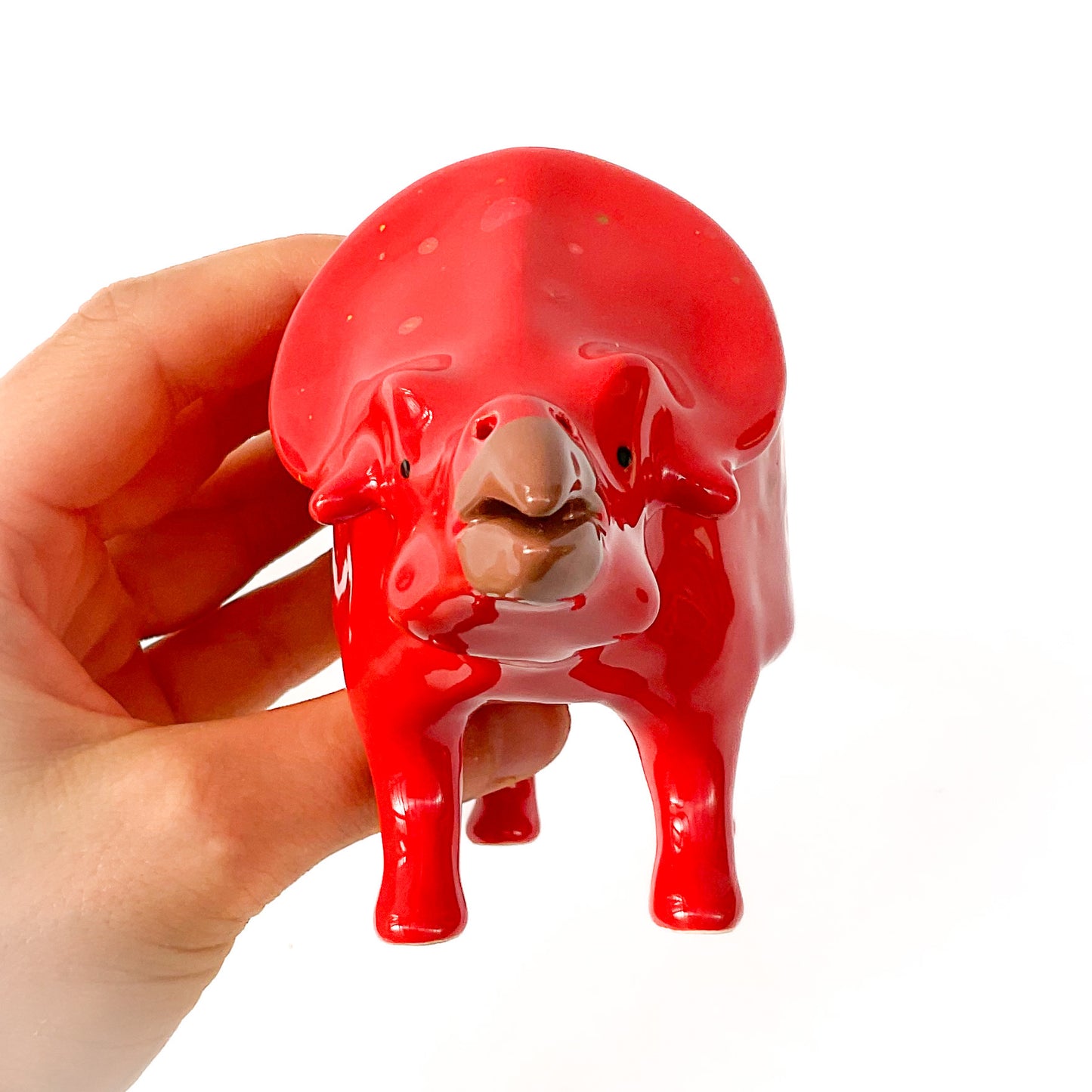 Red Protoceratops Dinosaur Planter