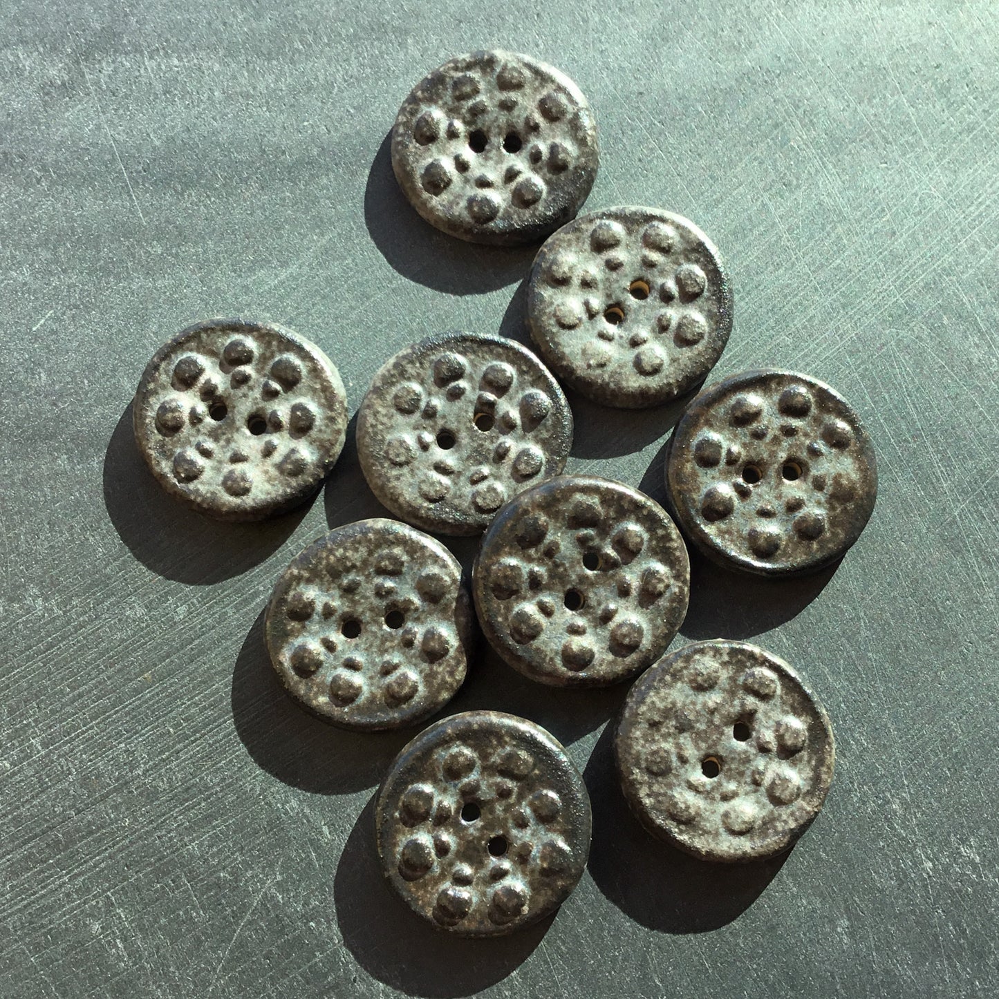 Shino 'Aster' Stoneware Buttons  13/16"