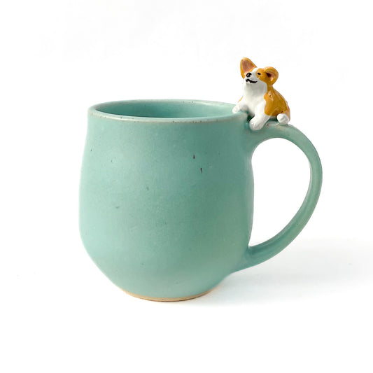 Stoneware Corgi Mug - 14 ounce Ceramic Mug