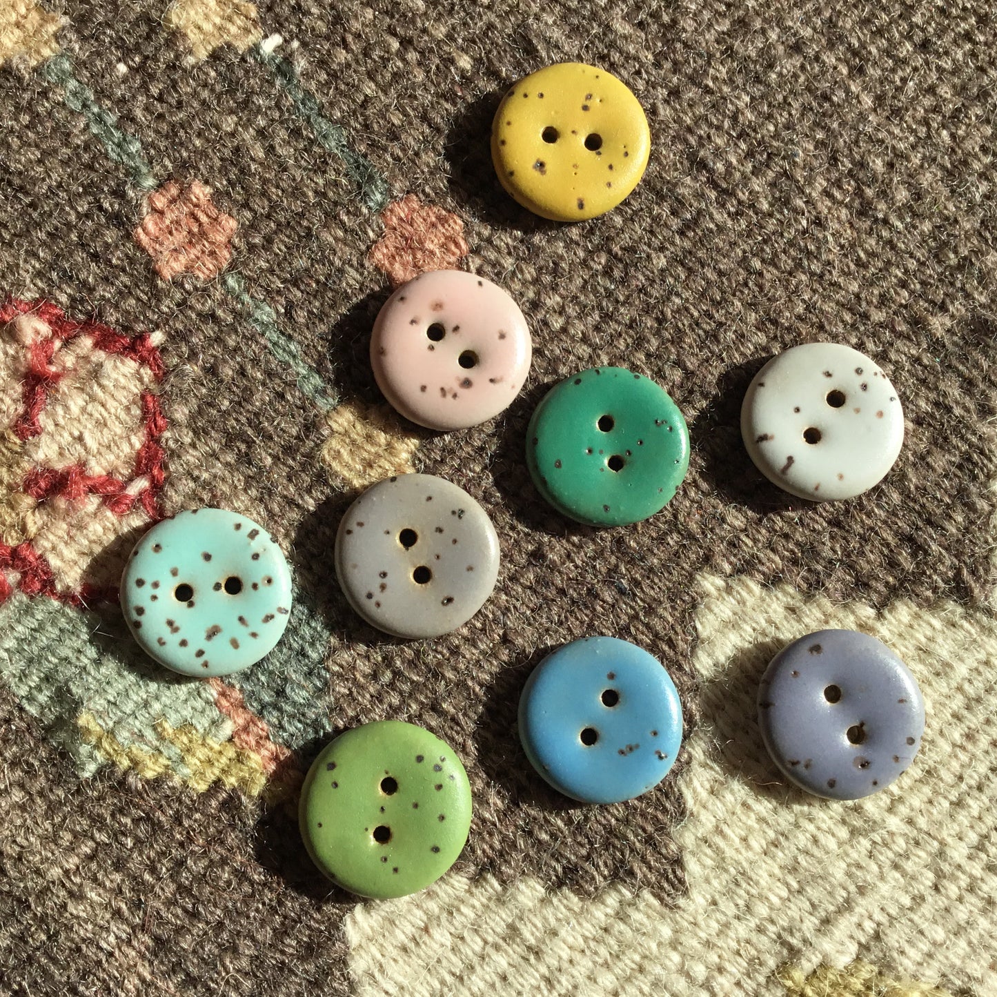 Matte Fleck Stoneware Button 3/4"