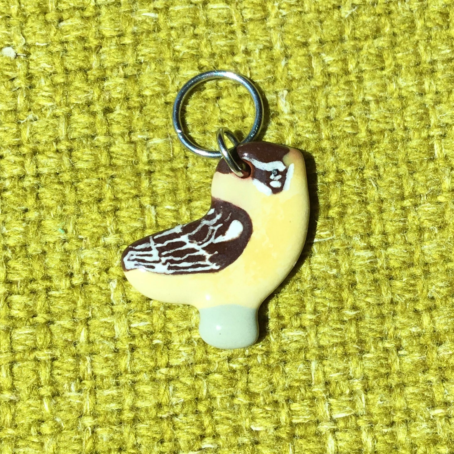 Ceramic Bird Stitch Marker  3/4" x 7/8"