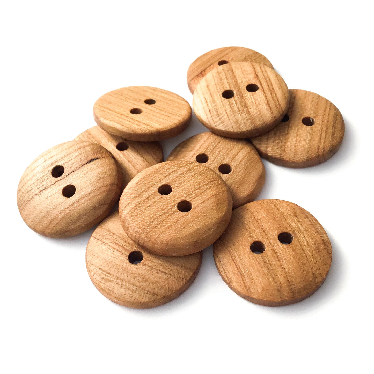 Quarter Sawn Cherry Wood Buttons  1" - 10 Pack