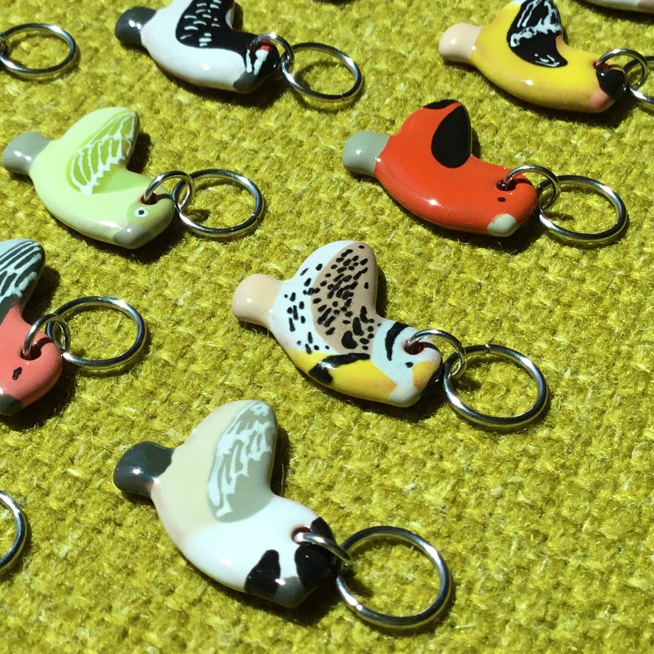 Ceramic Bird Stitch Marker  3/4" x 7/8"
