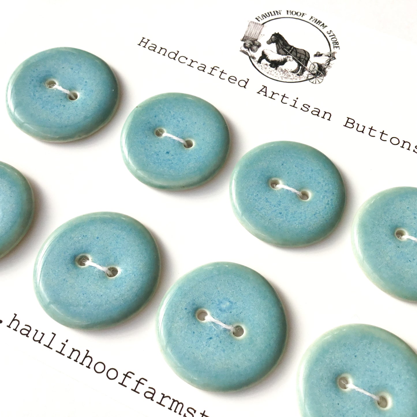 ‘Nimbus’ Porcelain Buttons  1"  - 8 Pack