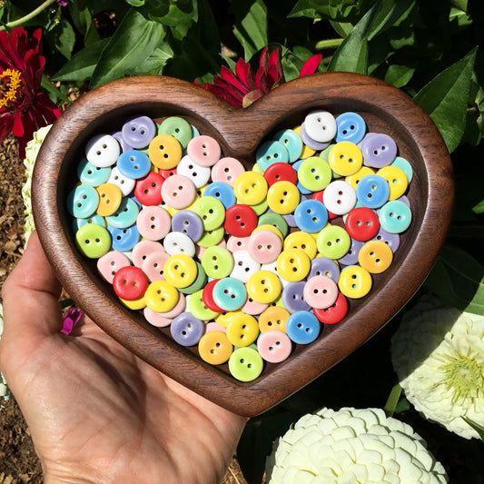 Assorted Colors MATTE Porcelain Buttons  1/2"