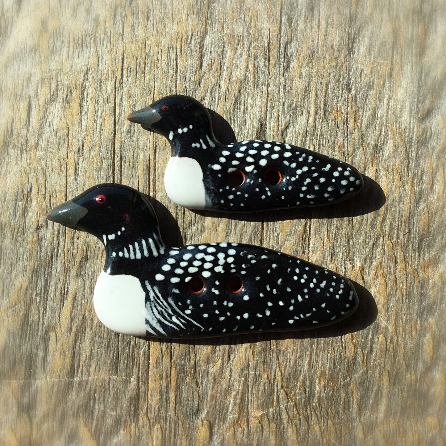 New Look! Ceramic Loon Buttons - two sizes