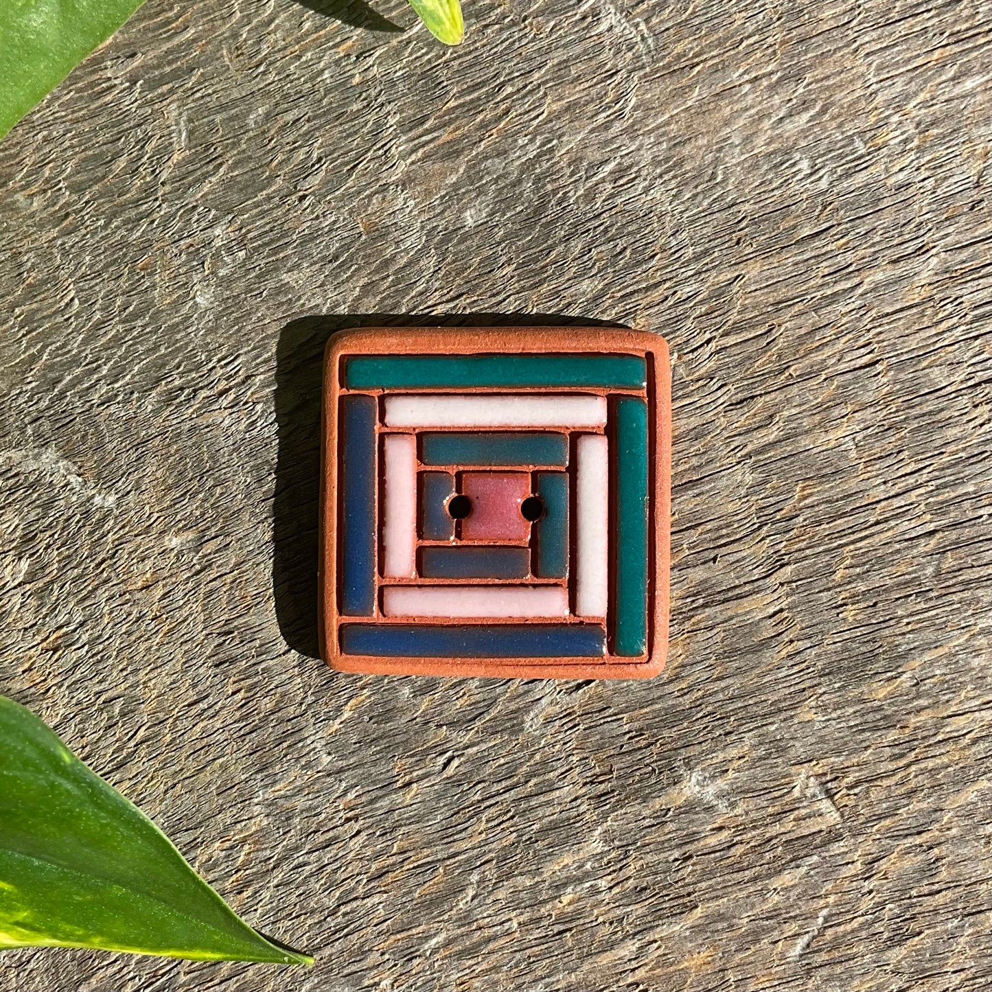 Log Cabin Quilt Button 1”