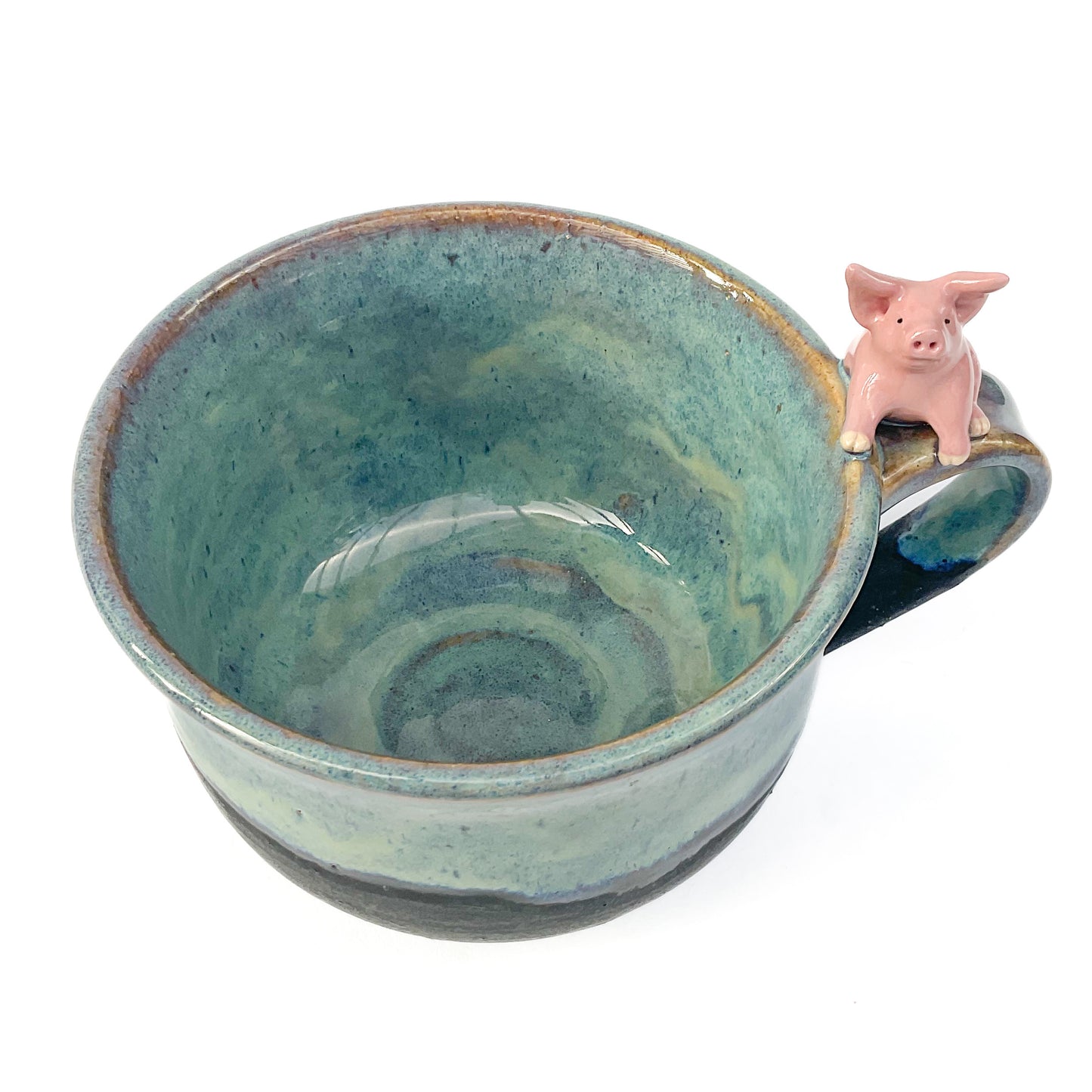 Pink Pig Hand Sculpted Stoneware Bowl