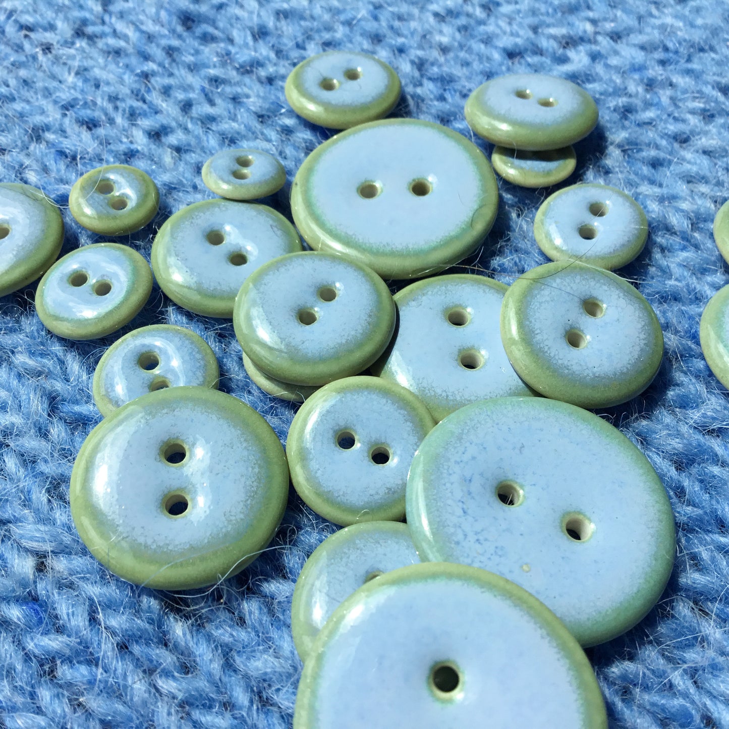 Arctic Blue Porcelain Buttons