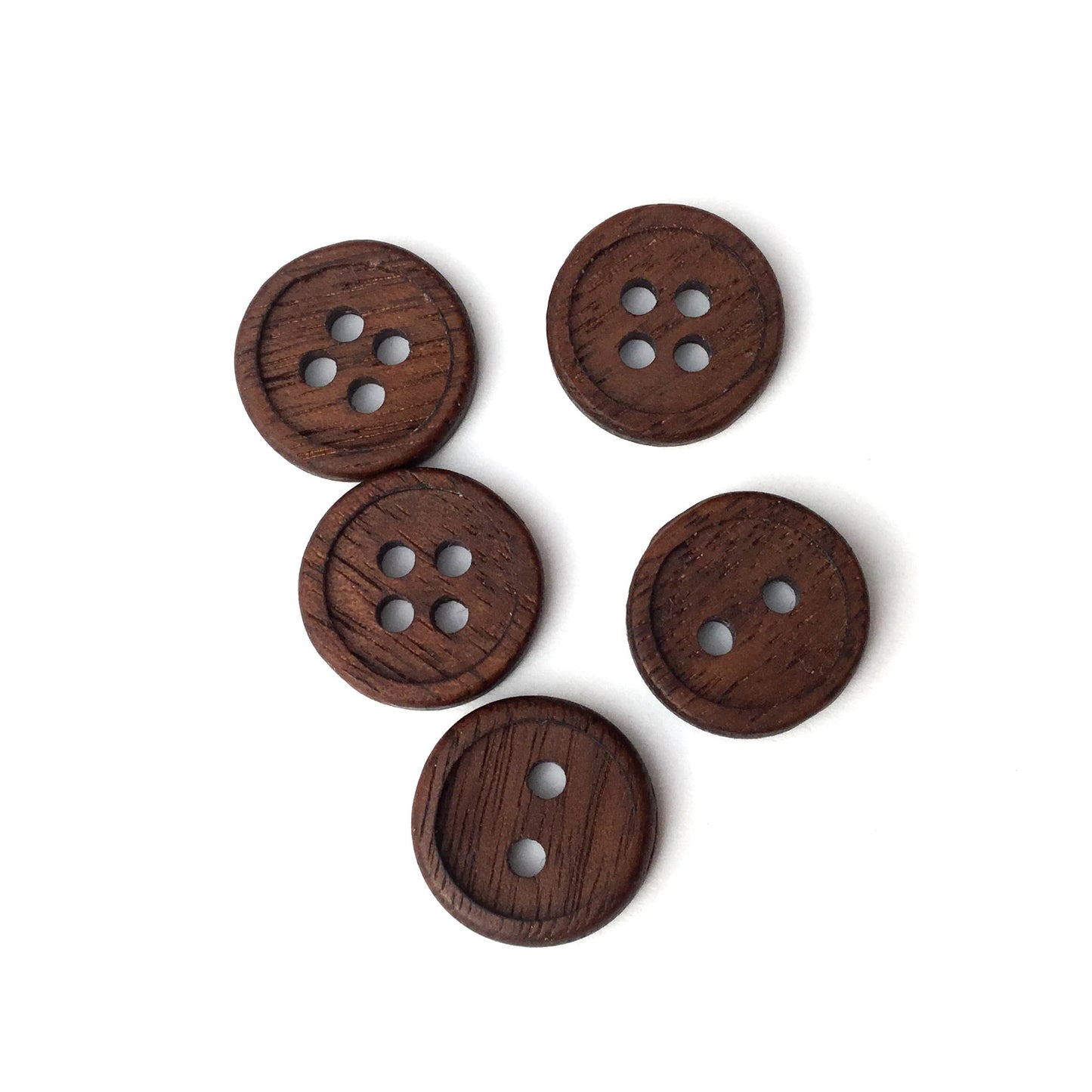 Bead Rim Wood Buttons - 5/8”