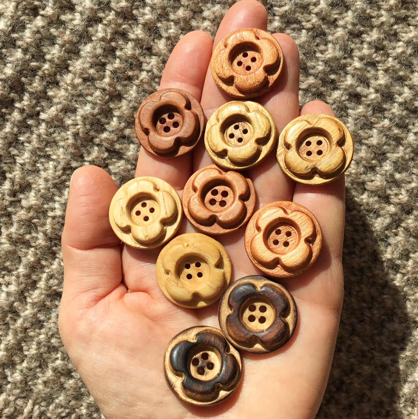 ‘Forest Flowers’ Wooden Buttons  1”