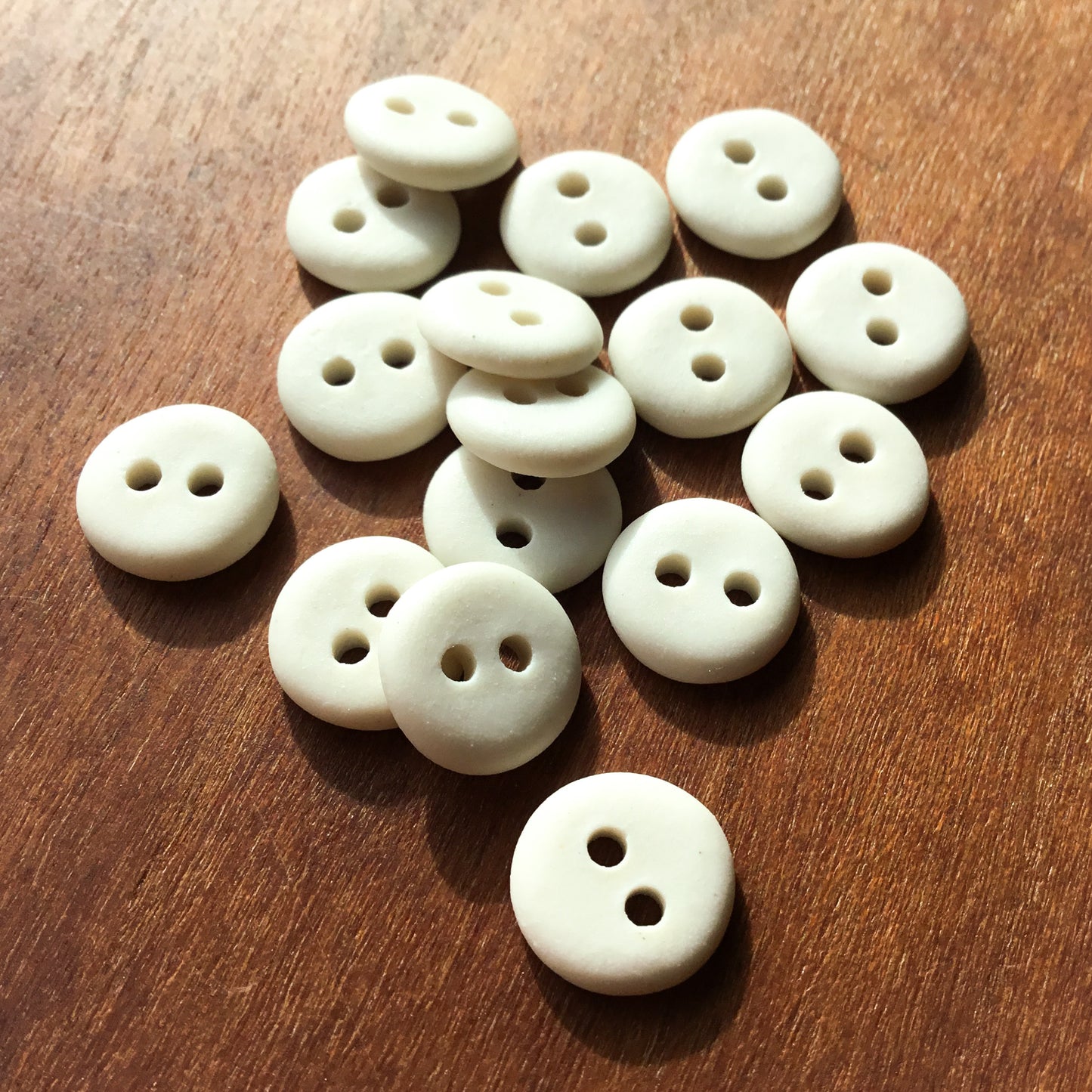 Raw White Porcelain Button  7/16"