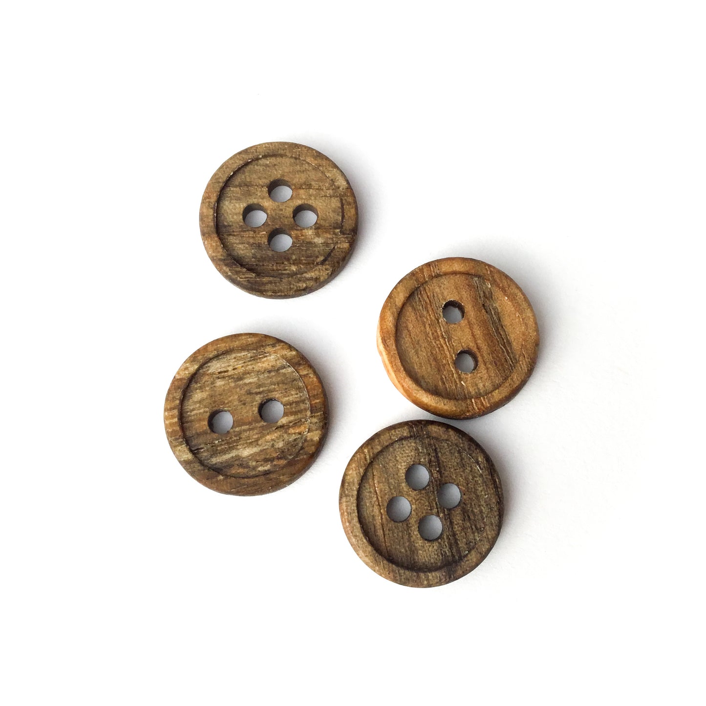 Bead Rim Wood Buttons - 5/8”