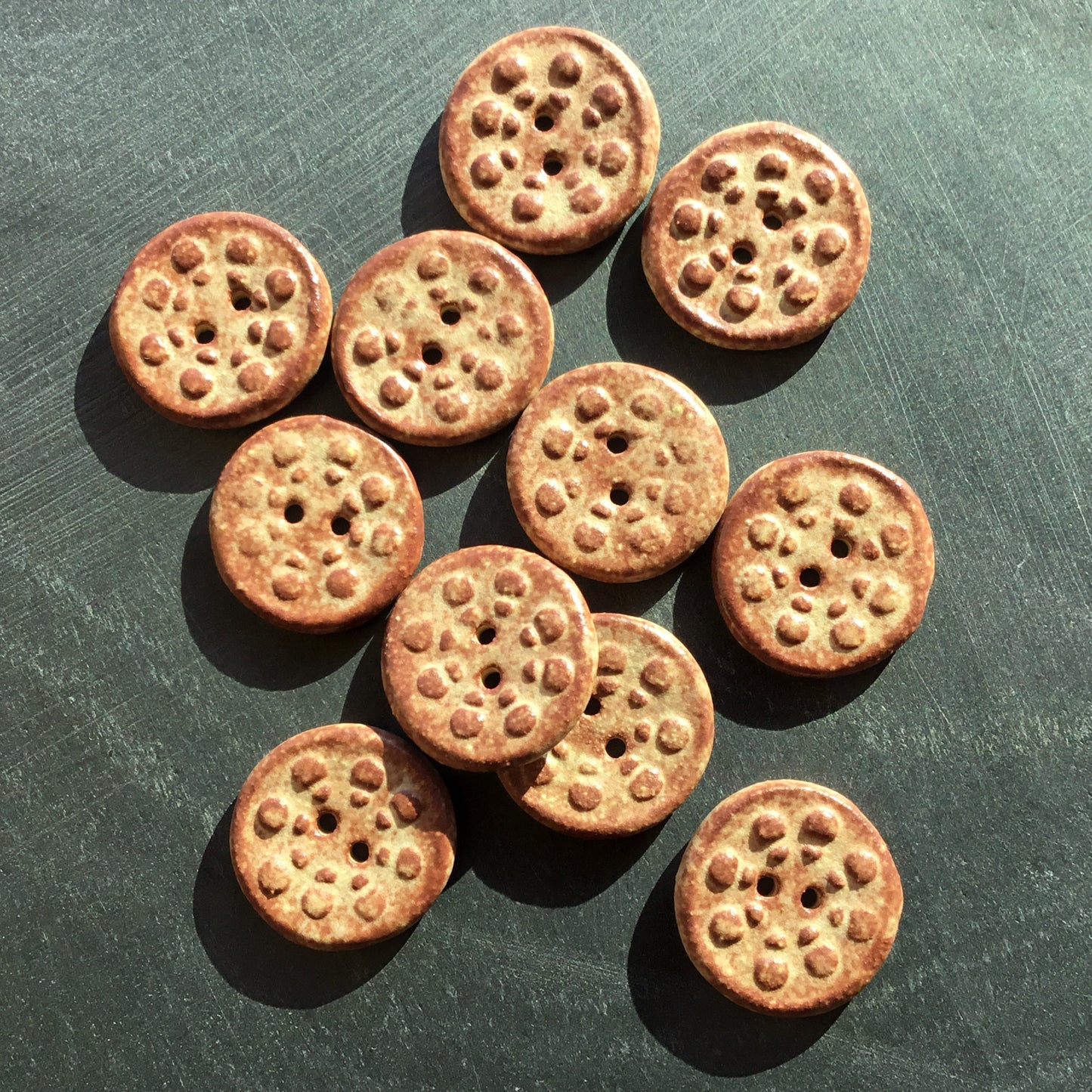 Shino 'Aster' Stoneware Buttons  13/16"