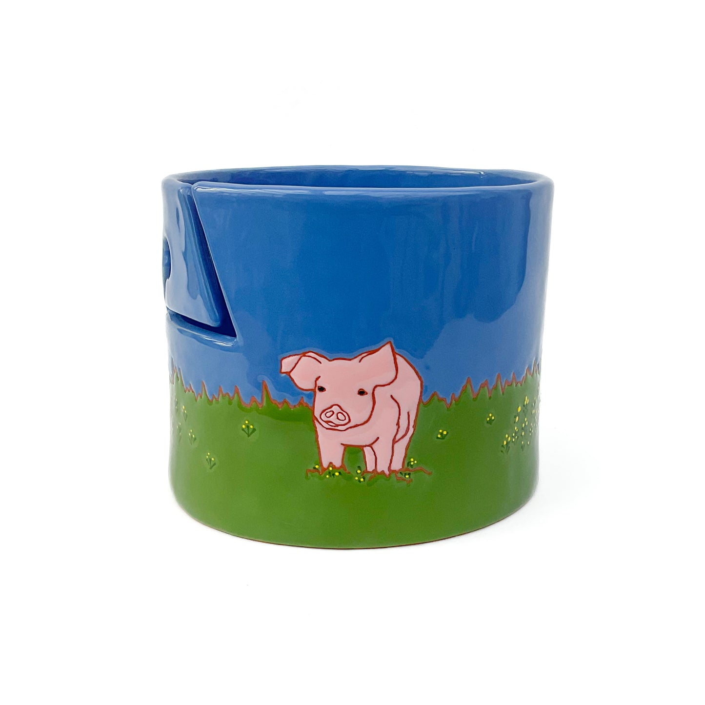 Pig Yarn Bowl - Ceramic Yarn Bowl