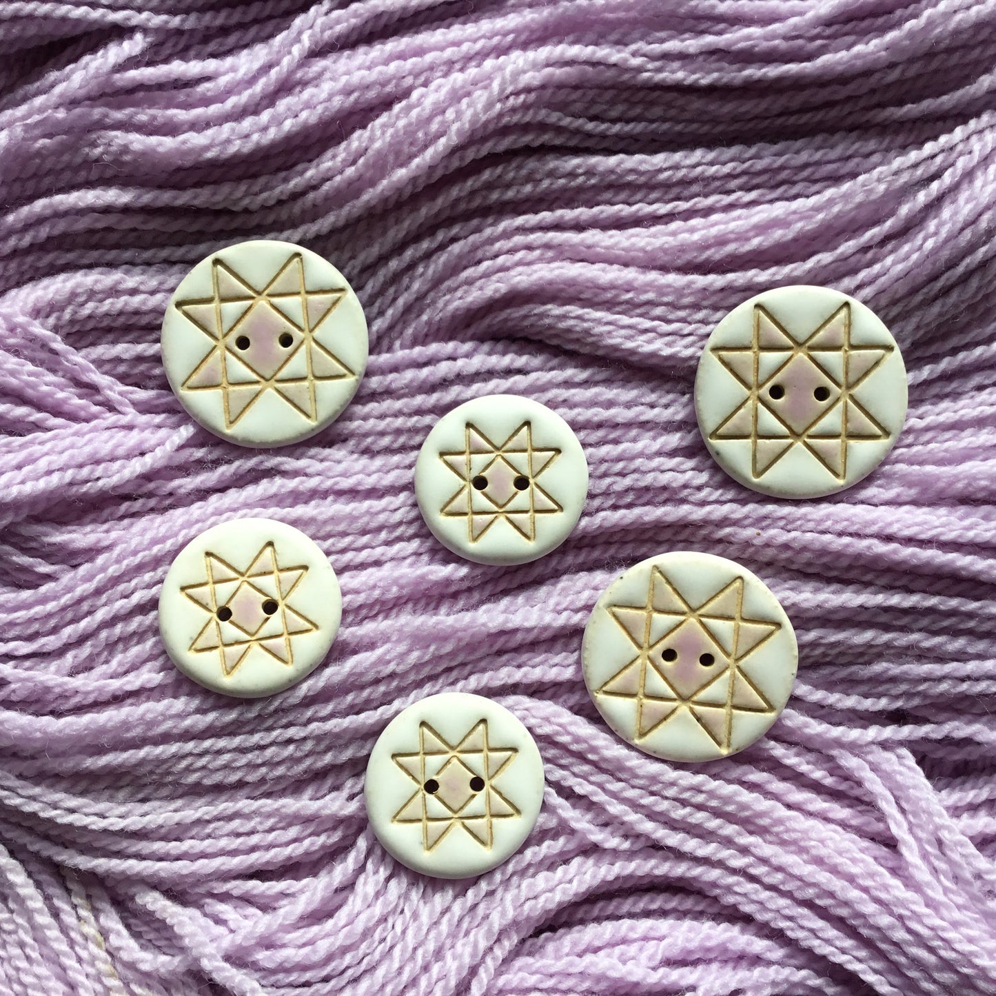 *Discontinued* Lilac Ohio Star Stoneware Button