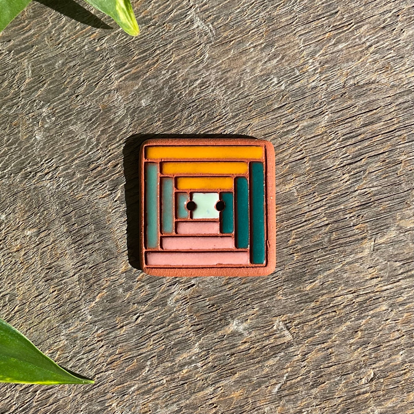 Log Cabin Quilt Button 1”