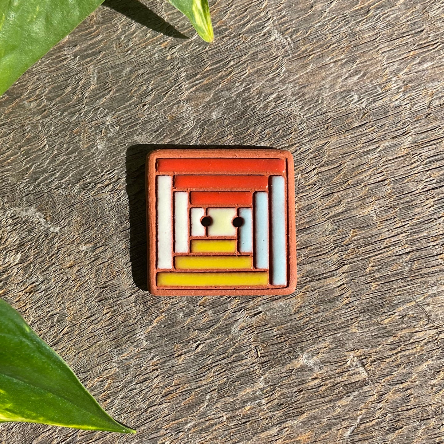Log Cabin Quilt Button 1”