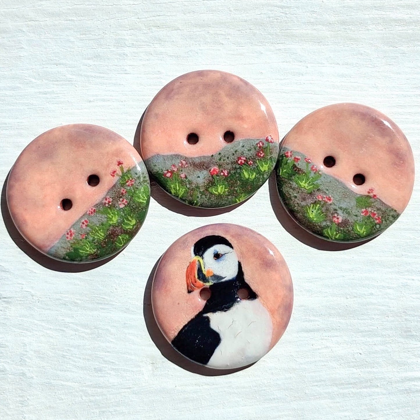‘Nova Scotia Puffin’ 1-1/16” one-of-a-kind 4-pack
