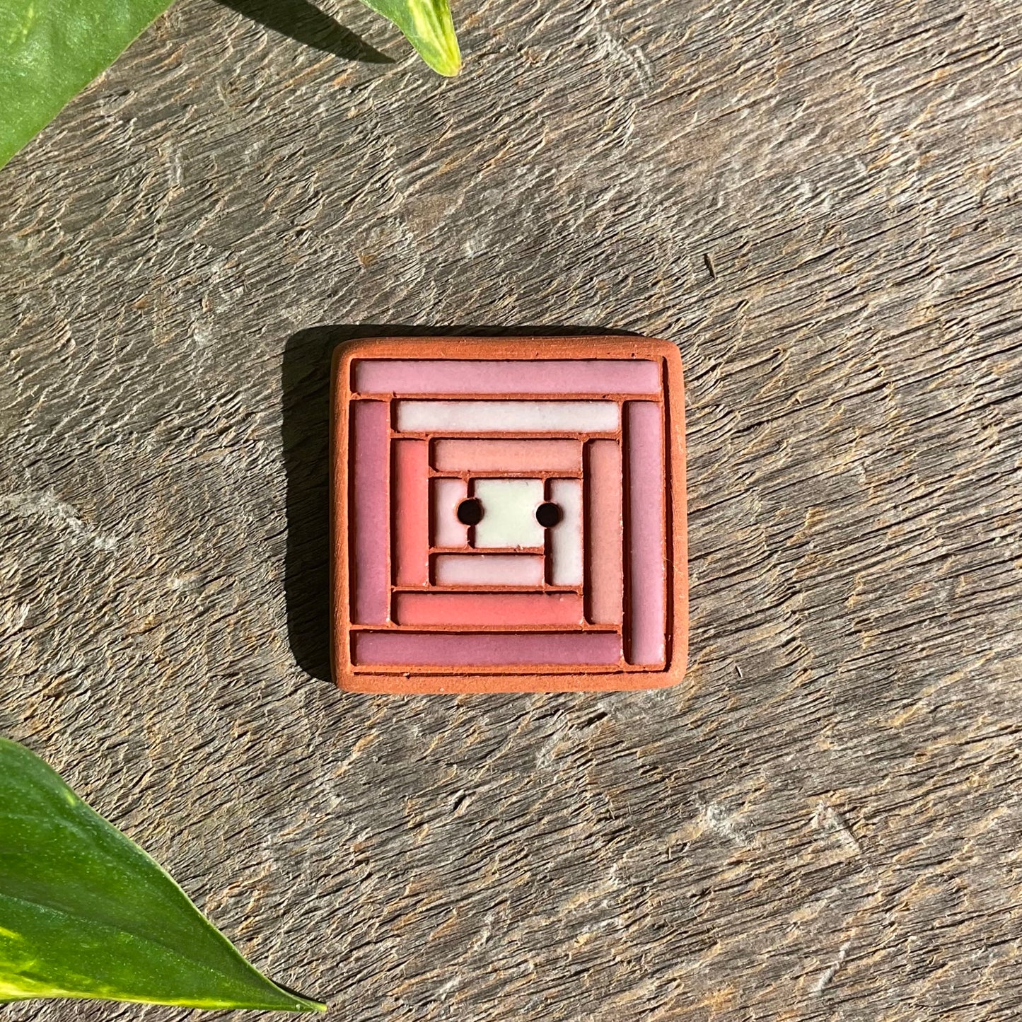 Log Cabin Quilt Button 1”