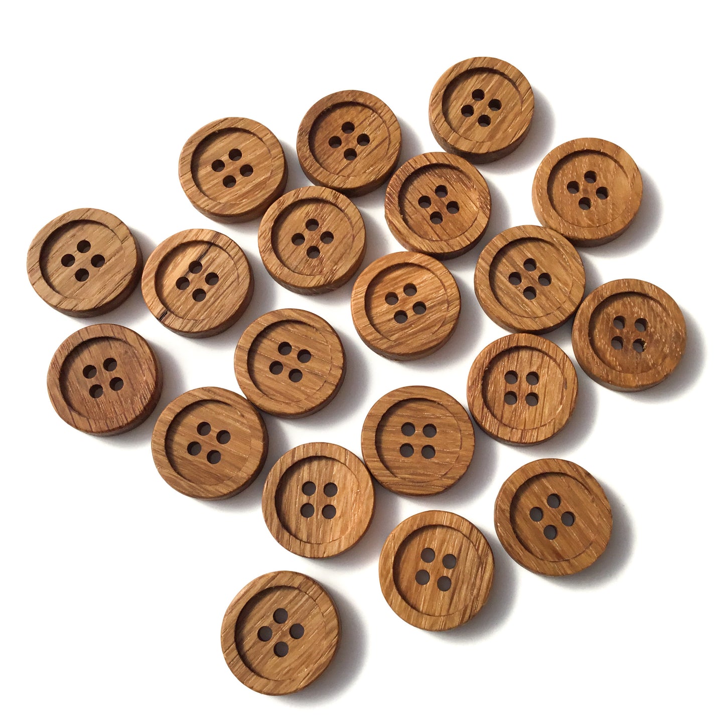 Four Hole Inset Button - White Oak Wood 1