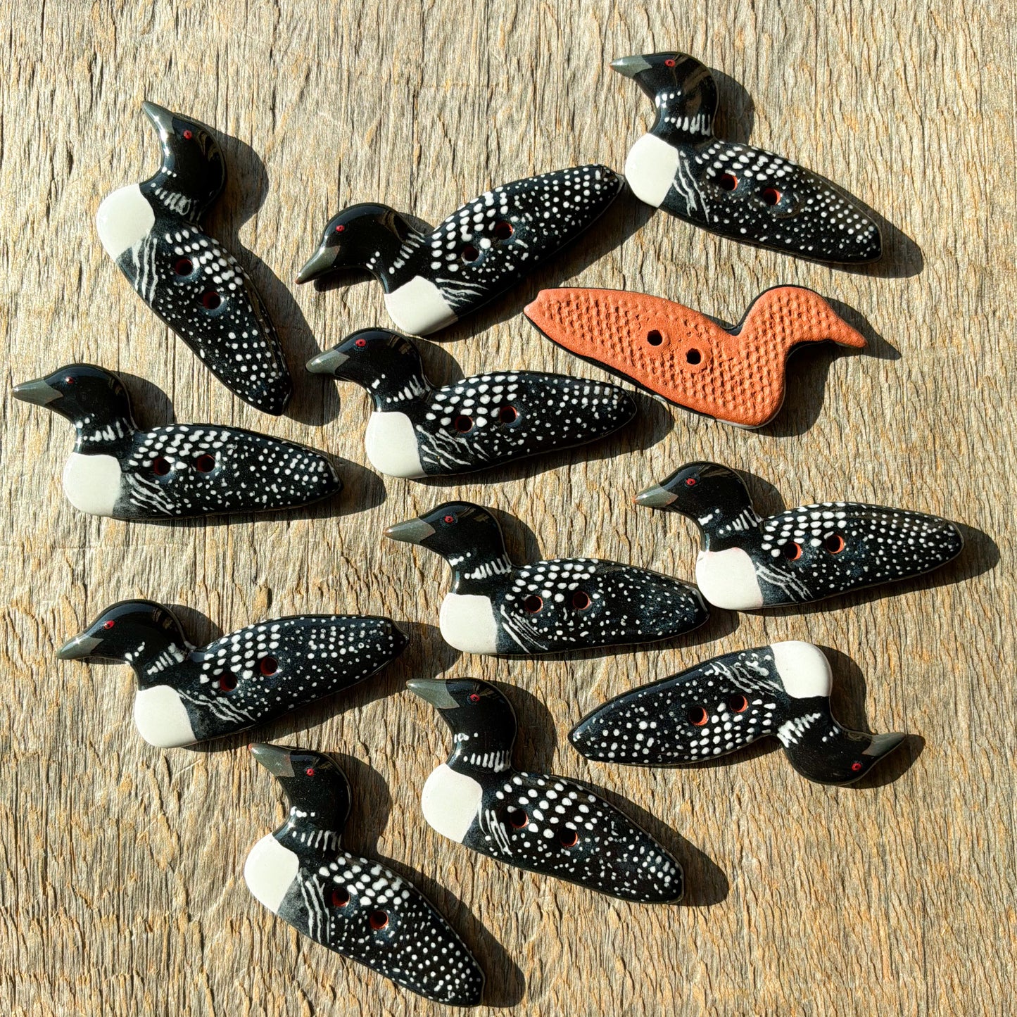 New Look! Ceramic Loon Buttons - two sizes