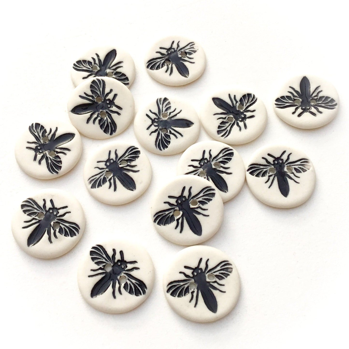 7/8" Porcelain Honeybee Bundle - Five 2-Packs