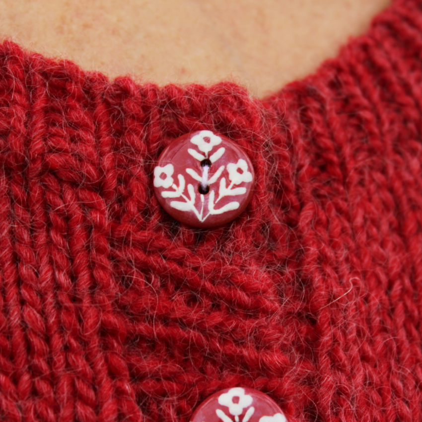 "Wallflowers" Ruby & White 3/4"