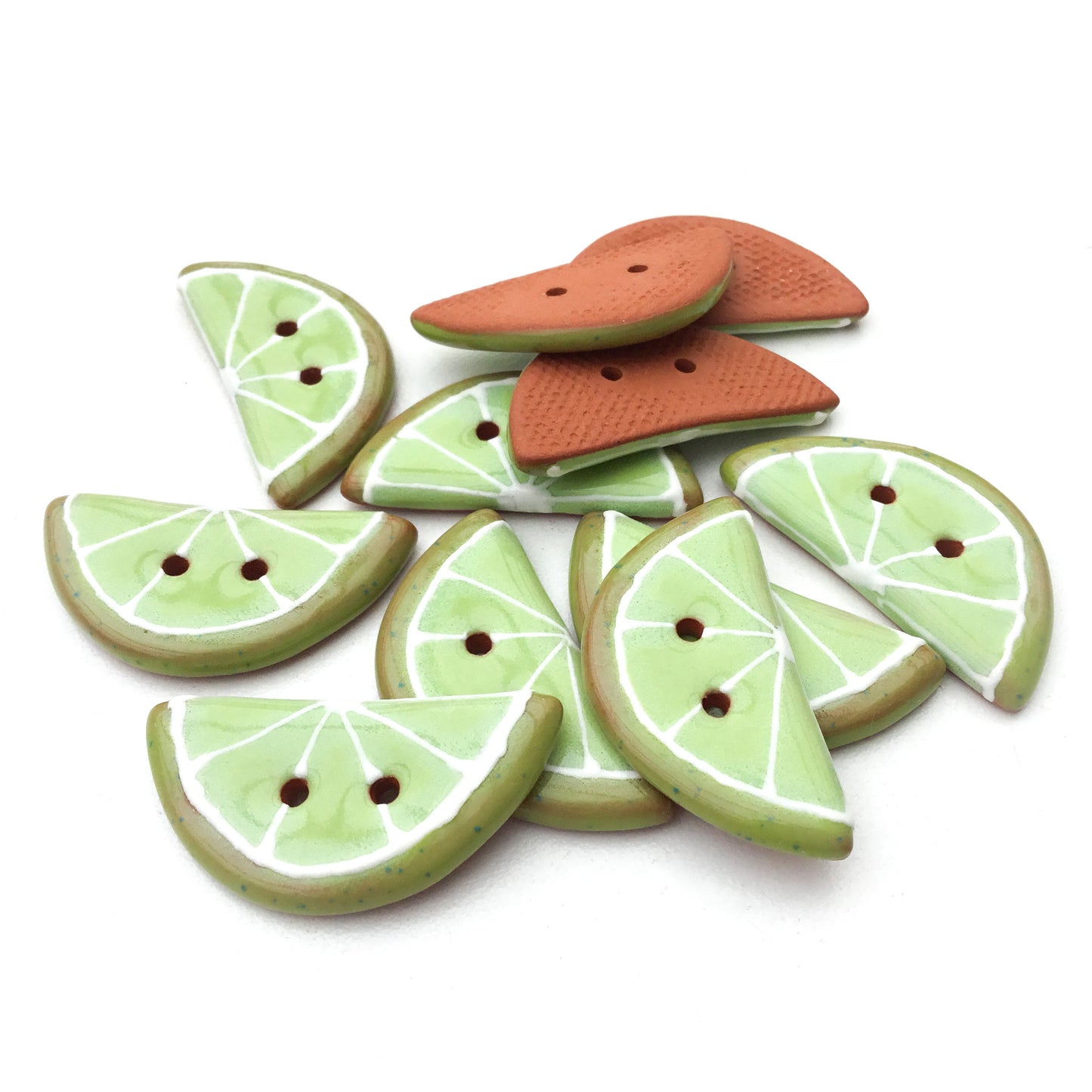 Lime Slice Button - 5/8" x 1 1/4"