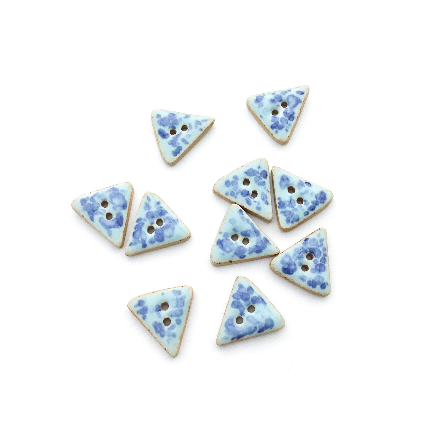 Speckled Blue Stoneware Buttons  5/8" - 10 Pack