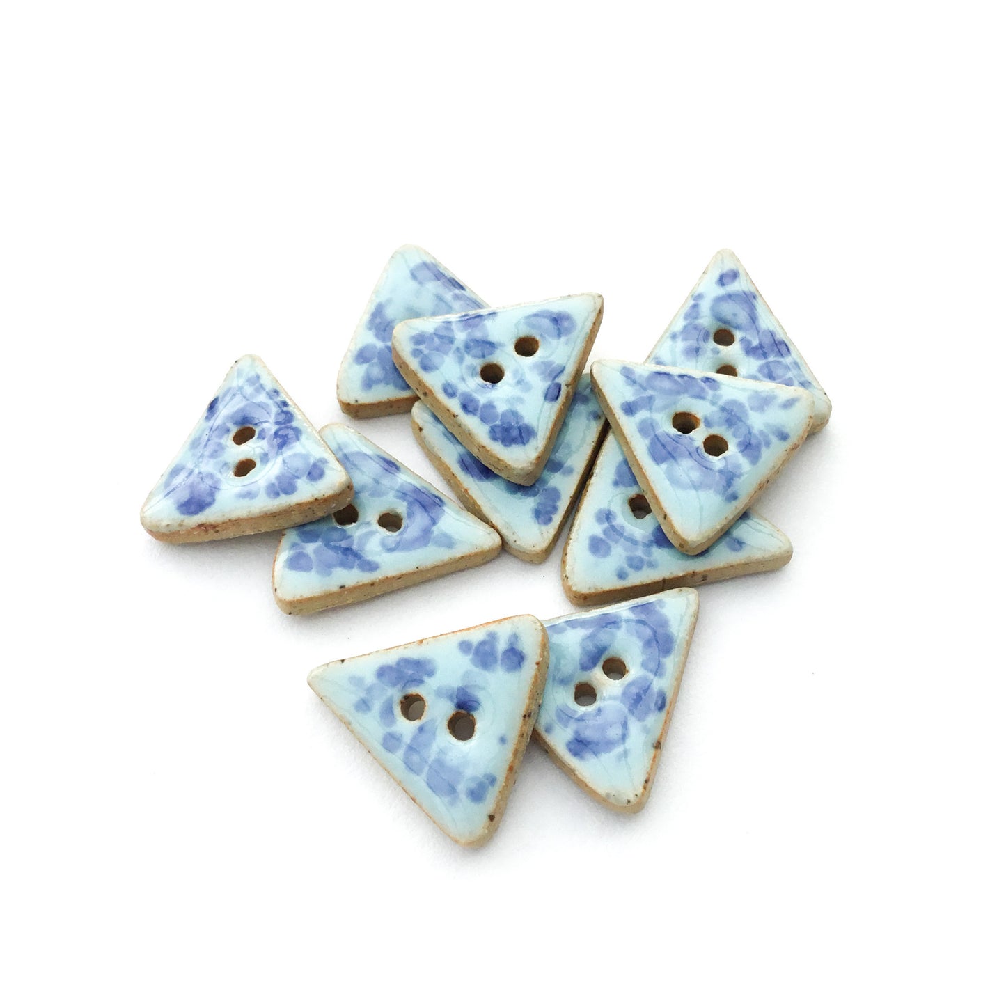 Speckled Blue Stoneware Buttons  5/8" - 10 Pack