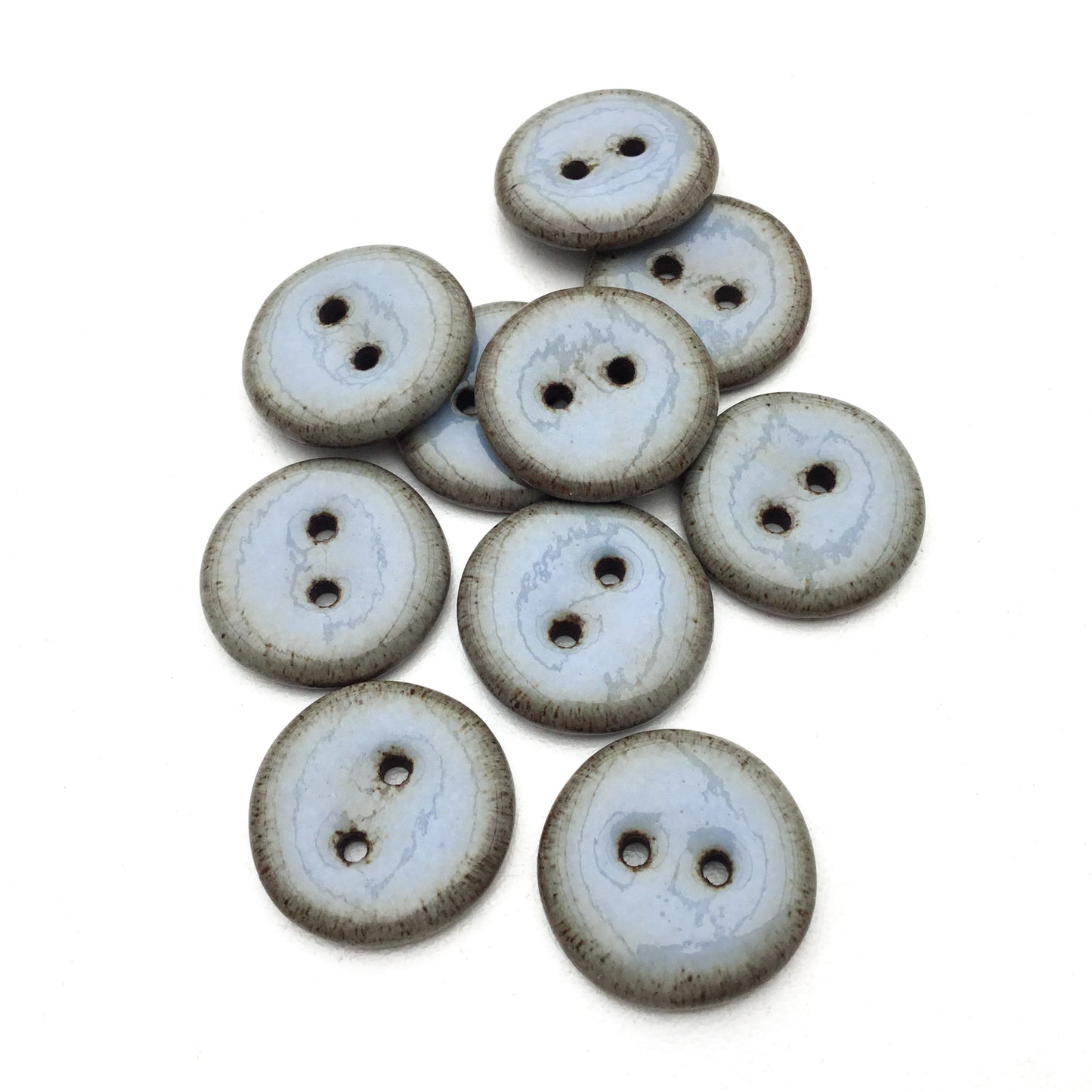 Periwinkle Black Clay Buttons  3/4"