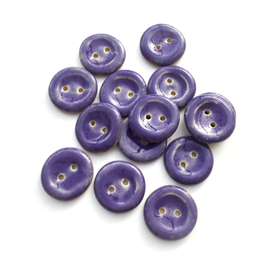Deep Purple Stoneware Buttons - 3/4"