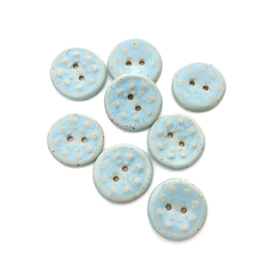 Sky Blue 'Aster' Stoneware Buttons  13/16"