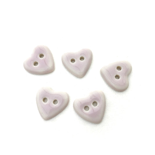 Softest Purple Porcelain Heart Buttons  9/16"