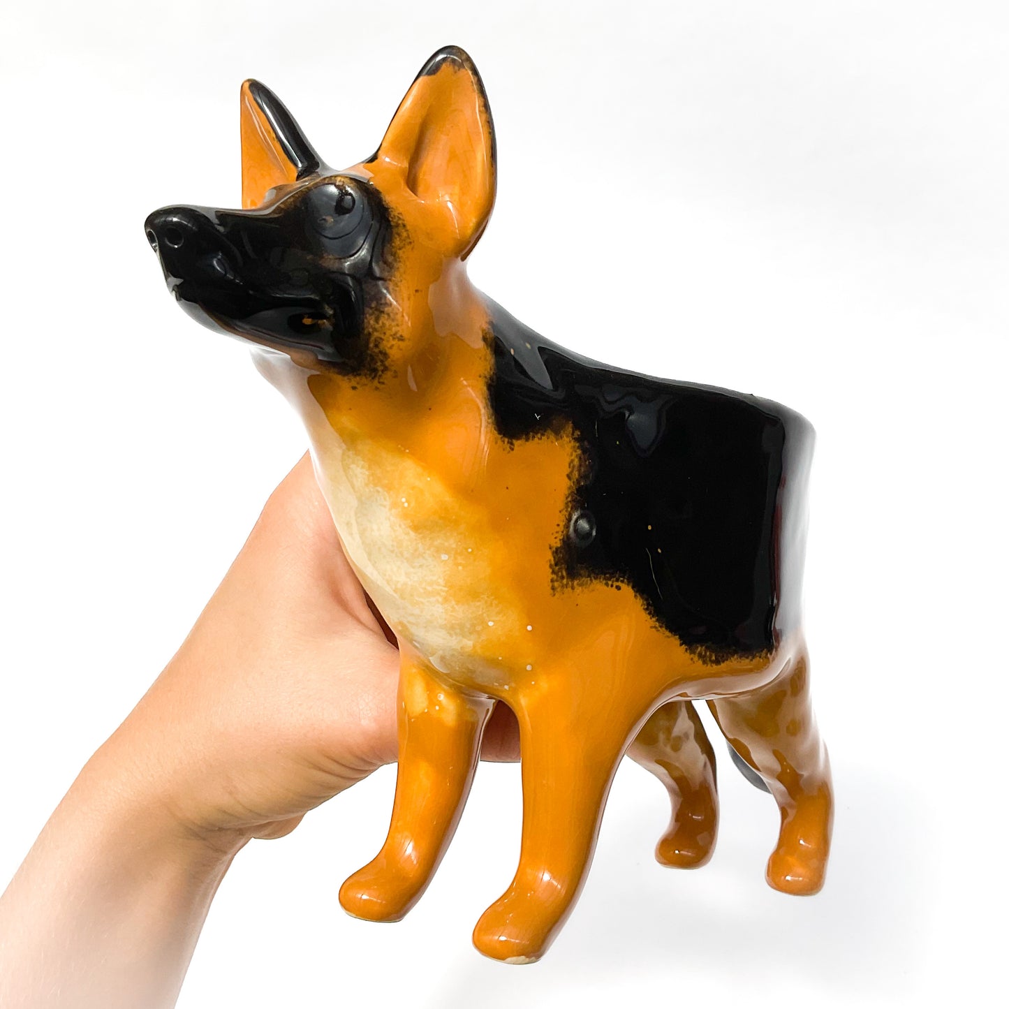 German Shepherd Dog Planter - Ceramic Dog Plant Pot